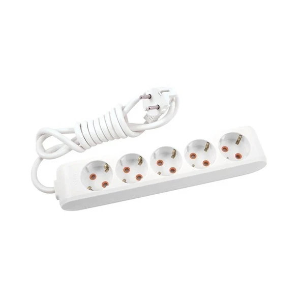 Viko Multi-Let Beyaz Beşli Grup Priz Topraklı Kablolu Çocuk Korumalı 5 Mt 90113505 - 2