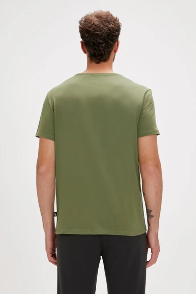 Bad Bear Solid Yeşil Basic Erkek Tişört - Resim 5