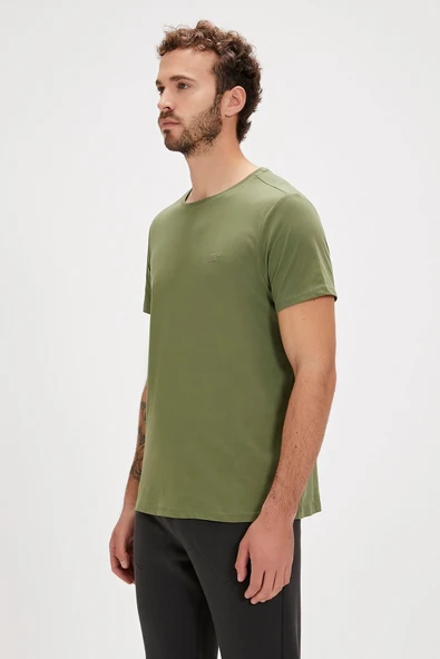 Bad Bear Solid Yeşil Basic Erkek Tişört - Resim 4