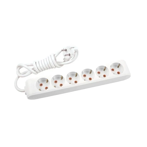 Viko Multi-Let Beyaz Altılı Grup Priz Topraklı Kablolu Çocuk Korumalı 5 Mt 90113605 - 2