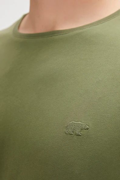 Bad Bear Solid Yeşil Basic Erkek Tişört - Resim 3