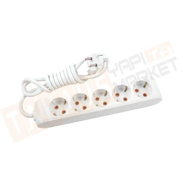 Viko Multi-Let Beyaz Beşli Grup Priz Topraklı Kablolu Çocuk Korumalı 5 Mt 90113505 - 1