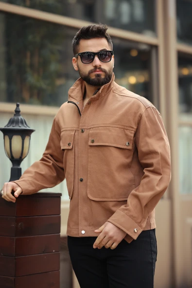 ERKEK BAHARLIK TORBA CEPLİ GABARDİN CEKET - 7