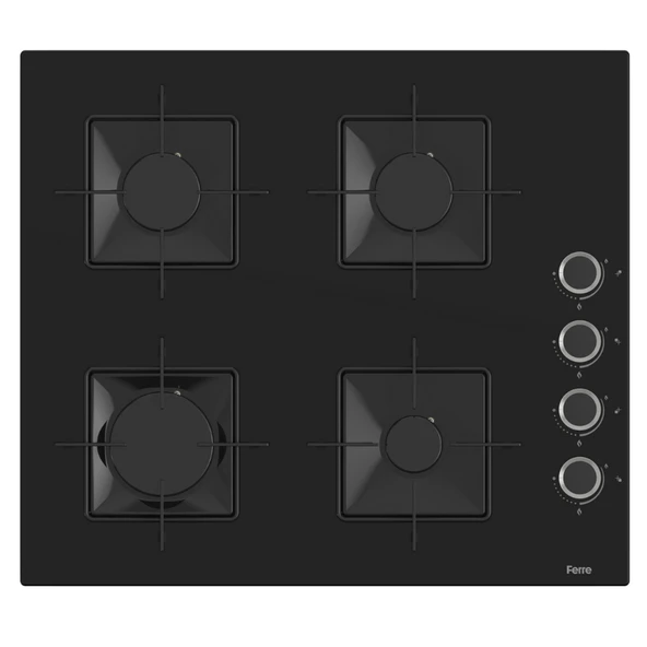 Ferre QBL62CB - SS206 -D087 60 Cm Beyaz Cam Turbolu Ankastre Set -Yeni 2025 - Resim 3