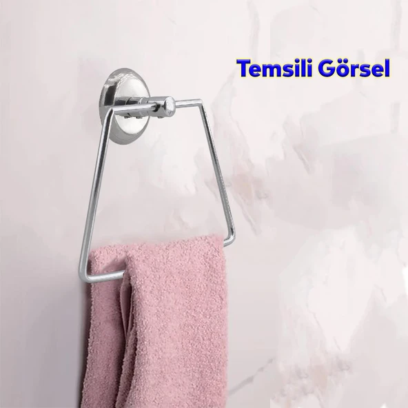 Metal Bez Havluluk Aparatı Lavabo Banyo Mutfak Aparat Standı Bez Havlu Askısı Vidalı Krom Paslanmaz - 3