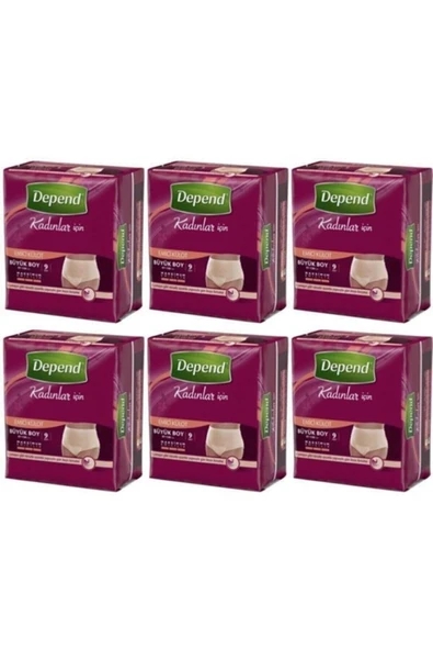 Emici Külot Kadın Large ( Büyük Boy ) 9 Adet X 6 Paket