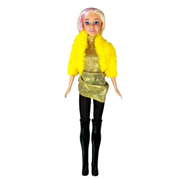 En Güzel Sarışın Bebek - 29Cm Parlak Elbiseli Oyuncak Bebek