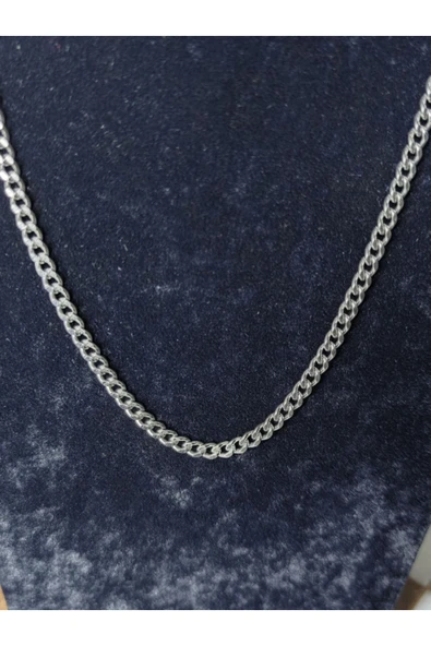 İtalyan Yassı Kolye 3+1 Kolye + Minimalist Kolye Halka Kolye Paslanmaz Çelik Aksesuar Gümüş Renk