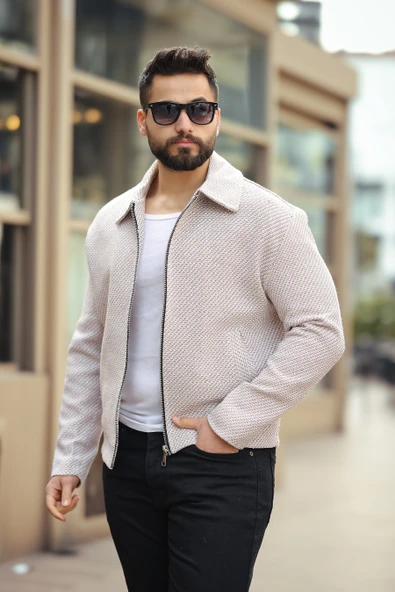 ERKEK BAHARLIK ÖRGÜLÜ KAŞE CEKET - 5
