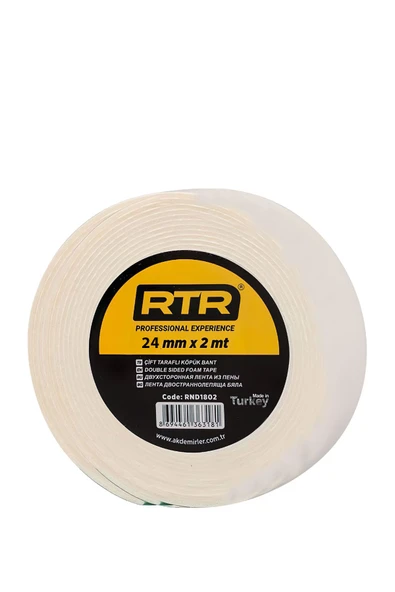 Rtrmax RND2402 Çift Taraflı Köpük Bant 24 Mm x 2 mt