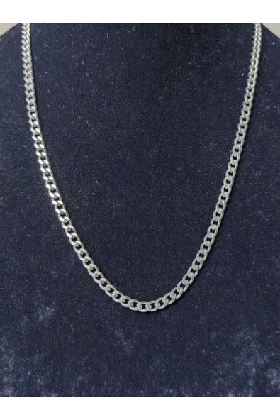 İtalyan Yassı Kolye 3+1 Kolye + Minimalist Kolye Halka Kolye Paslanmaz Çelik Aksesuar Gümüş Renk - 2