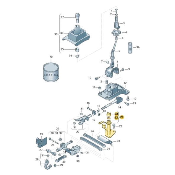 Skoda Octavia A4 2001-2009 Vites Kumanda Levyesi 1J0711076G - 2