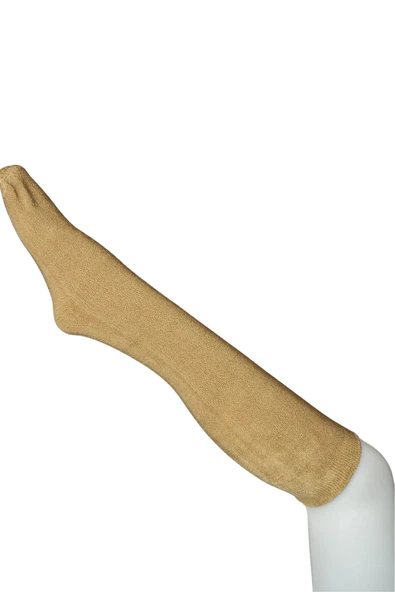 Kadın Uzun Diz Üstü Çorap Kışlık Termal Havlu Polarlı - 3