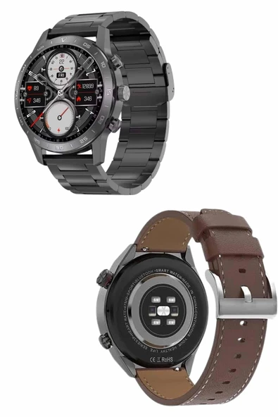 Erkeklere Özel Akıllı Saat Çelik Kordon Bluetooth Bağlantılı İOS ve Android Uyumlu - Resim 4