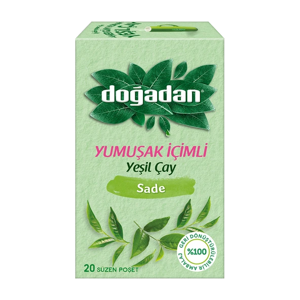 DOĞADAN YEŞİL BİTKİ ÇAYI YUMUŞAK İÇİMLİ SADE 20 SÜZEN POŞET 22GR ürün görseli 1