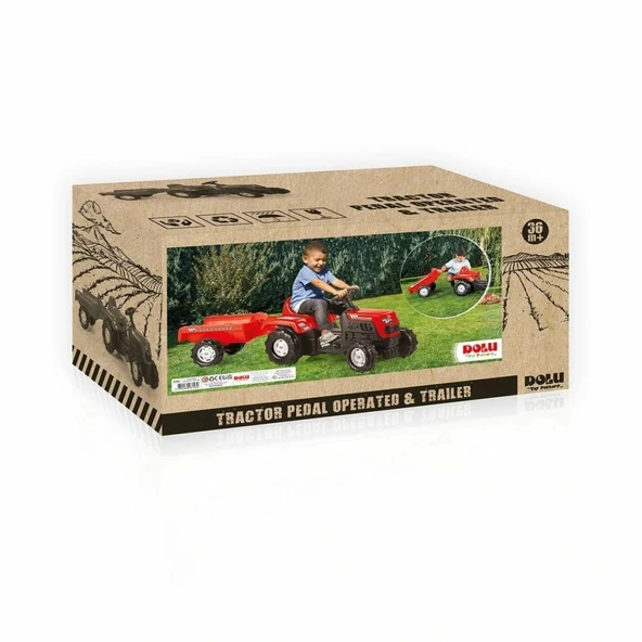 NessiWorld 8146 Dolu Römorklu Traktör -Kırmızı - 3