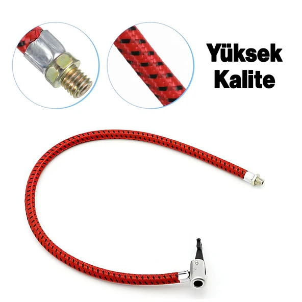 Bisiklet Pompası Hortumu Yedeği 1 Adet Kopmaz Sağlam 50 cm Standart - Resim 3