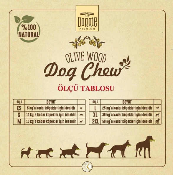 Doggie Doğal Zeytin Ağacı Köpek Çiğneme Oyuncağı Small - 3
