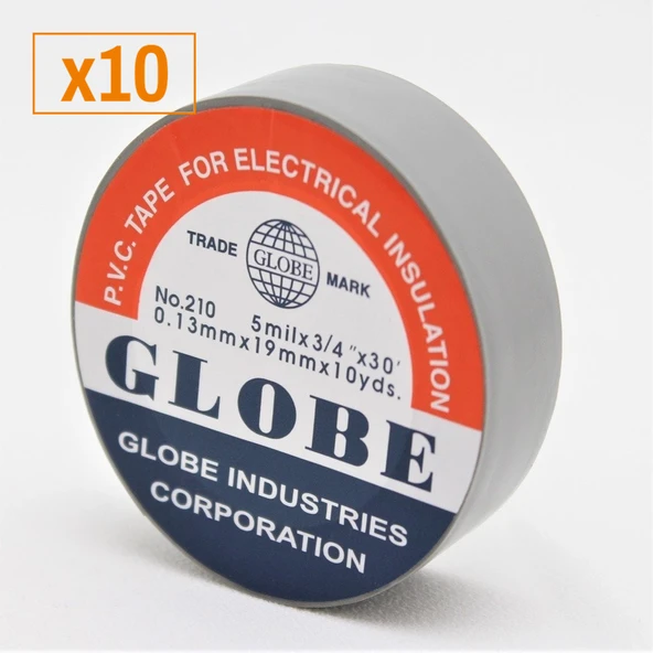 Gri Globe İzole Bant (Elektrik Bandı) (x10)