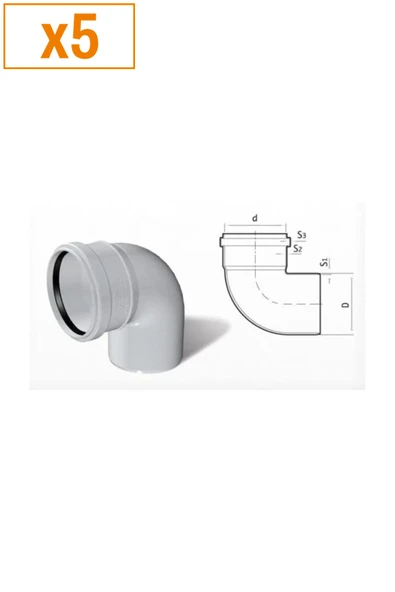 Fırat 50/87 Pvc Kapalı Dirsek (x5)
