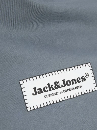 JACK JONES Erkek Gri Pamuklu Tişört 12273182 - 2