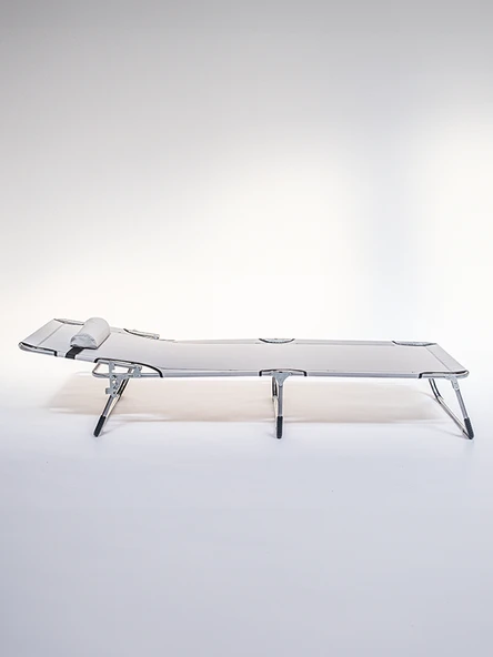 Ecm Proger Sırt Ayarlanabilir Katlanabilir Kademeli Yastıklı Lüks Şezlong-Gri - 4