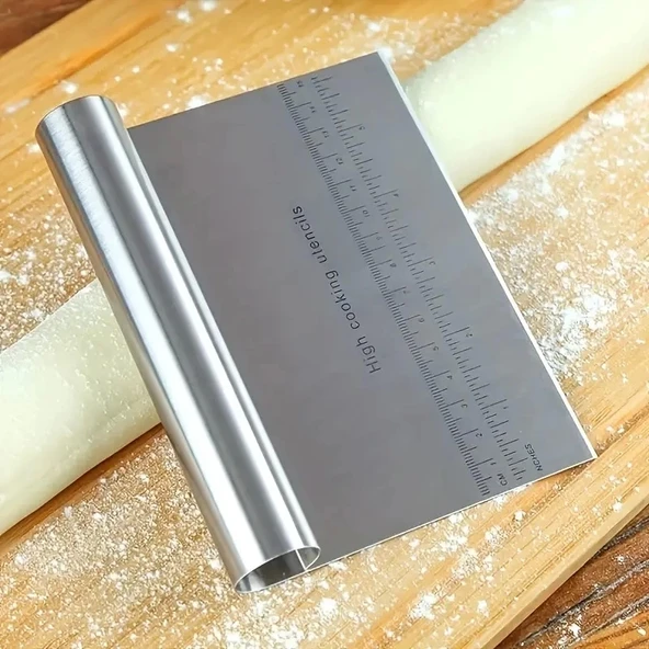 Paslanmaz Çelik Ölçülü Hamur Kesici, Pizza Kesici, Kazıyıcı