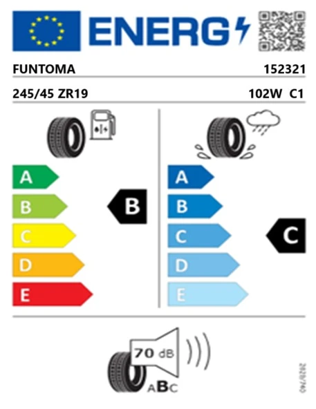 Funtoma 245/45 ZR19 TL 102W REINF. ROADFUN SPORT Yaz Lastiği (Üretim Tarihi:2025) - Resim 2