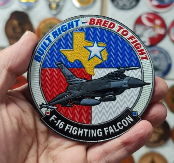 F-16 Figting Falcon Built Right - Bred to Fight PEÇ - Arma - TPU Patch - Resim 2
