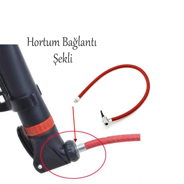 Bisiklet Pompası Hortumu Yedeği 1 Adet Kopmaz Sağlam 50 cm Standart - Resim 2