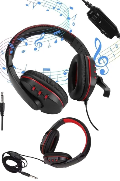 Oyuncu Kulaklığı Kulak Üstü Kablolu Gaming Kulaklık Mikrofonlu ANC Özelliği - Resim 5