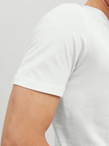 Jack Jones Erkek Bisiklet Yaka Basic Beyaz Tişört 12156101 - 14