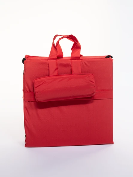 Ecm Proger Sırt Ayarlı Katlanır Yastıklı Minderli Çanta Bölmeli Lüks Şezlong-Kırmızı - 6
