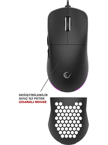 Rampage Eclıpse Siyah USB Rgb Aydınlatmalı Q Gaming 4 Tuş Makrolu Oyuncu Klavye Mouse Set - 6