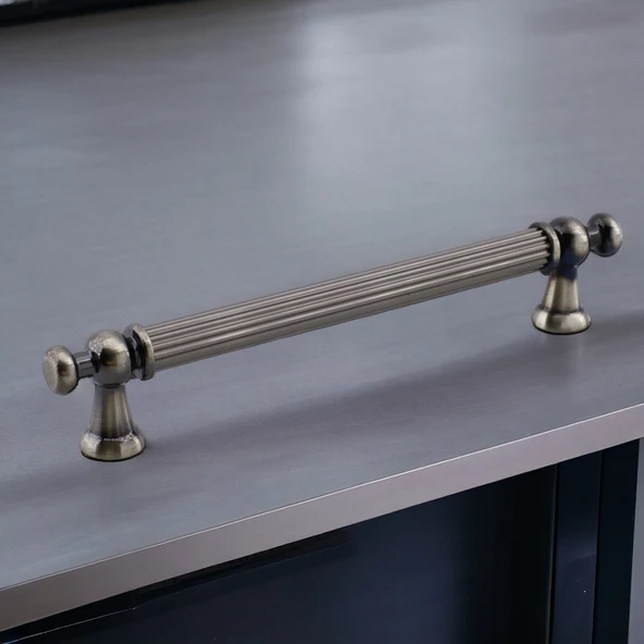 Selçuklu Antik Nikel Metal Kulp 96 mm Mobilya Çekmece Mutfak Dolabı Dolap Kapak Kulpları Kulb Kulpu - Resim 7