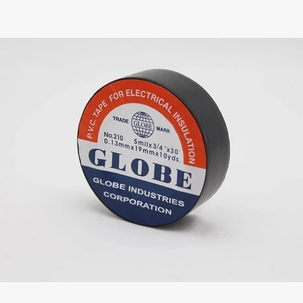 Globe 0.13mmx19mmx10 Yrds No.210 Siyah İzole Bant