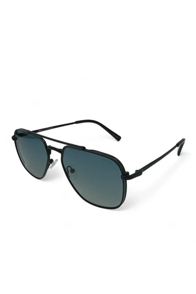 Mavi Lensli Siyah Aviator Güneş Gözlüğü - 3