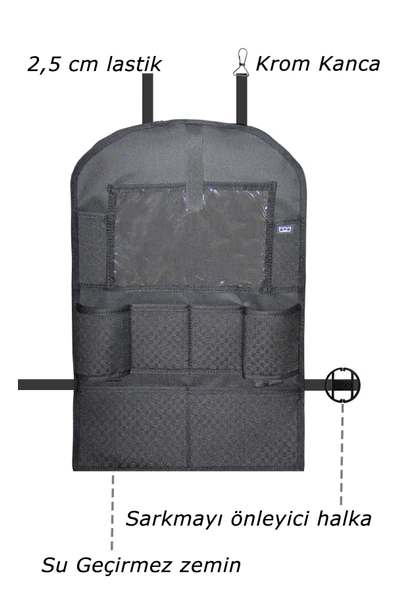 Bod Armada Oto Koltuk Arkası Koruyucu Eşya Düzenleyici Araç içi Organizer - Resim 3