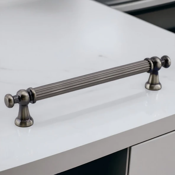 Selçuklu Antik Nikel Metal Kulp 224 mm Mobilya Çekmece Mutfak Dolabı Dolap Kapak Kulpları Kulb Kulpu - 7