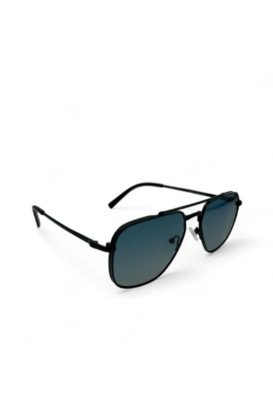 Mavi Lensli Siyah Aviator Güneş Gözlüğü - 2