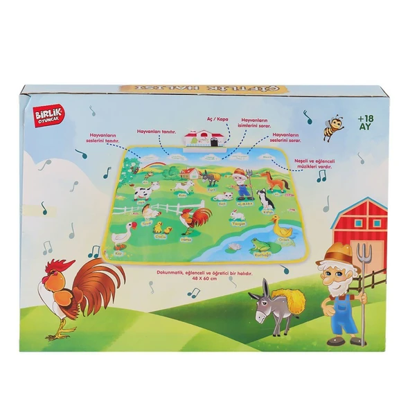 YY-571 A622374TR-U Sesli ve Işıklı Eğitici Çiftlik Halısı -Birliktoys - 2