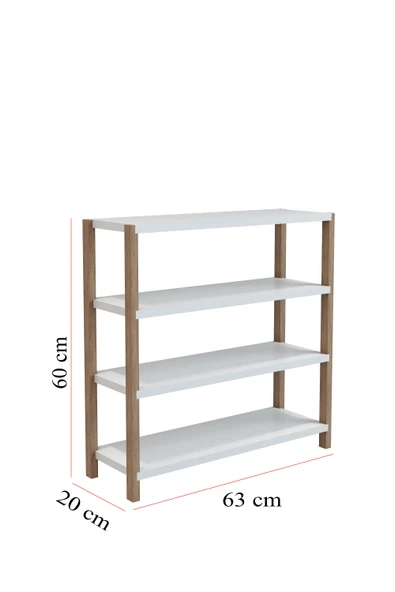 Jest Dekor Konsept Helsa Beyaz Ahşap 4 Katlı Çiçeklik, Saksılık, Çiçek Standı / Dekoratif Raf / Çok Amaçlı Kullanım - 8