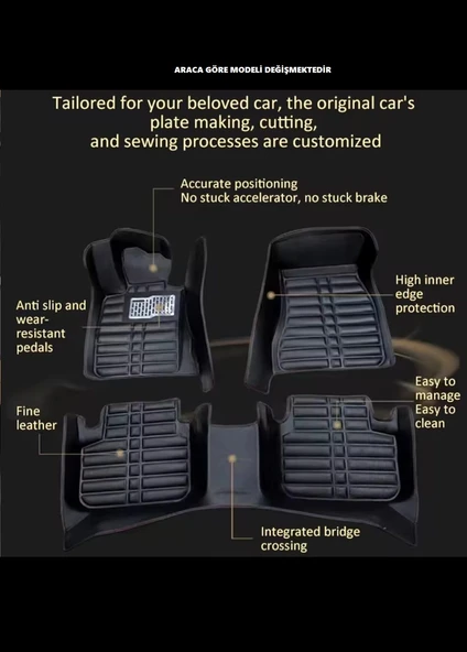 Audi A3 2015 Model Araca Özel 5D Paspas - Resim 2