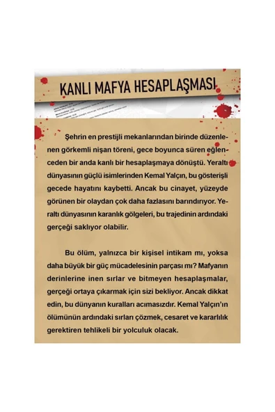 Dedektif oyunu "Kanlı Mafya H" Cinayet çözme oyun tatilde arkadaşlarla kutu oyunu yılbaşı oyunlar - 2