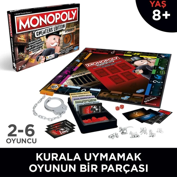 E1871 MONOPOLY CHEATERs EDITION/ Hasbro Gaming +8 yaş - Resim 7