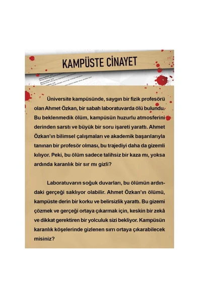 Dedektif oyunu "Kampüste Cinayet" Cinayet çözme oyun tatilde arkadaşlarla kutu oyunu yılbaşı oyunlar - 2