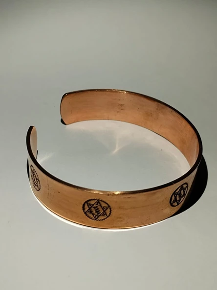 HZ.Süleyman Mührü El Yapımı Saf Bakır Bileklik Aksesuar Şık Hediyelik - 5