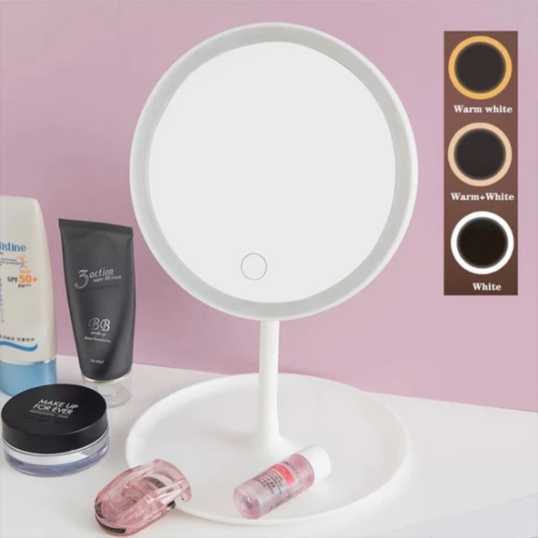 Led Işıklı Dokunmatik katlanabilir Masa Üstü Makyaj Aynası - 6
