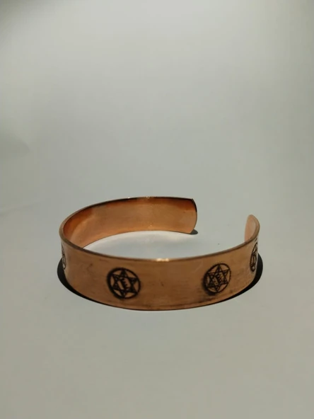 HZ.Süleyman Mührü El Yapımı Saf Bakır Bileklik Aksesuar Şık Hediyelik - 3