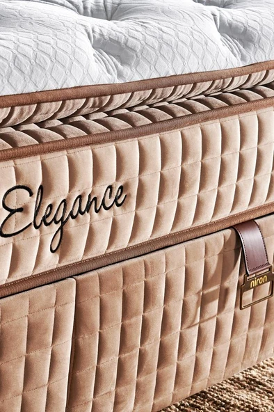 Elegance Lüks Yatak 140x200 cm Çift Kişilik Paket Yaylı Pedli Yumuşak Yatak Tavşan Tüyü Dokusu - 6